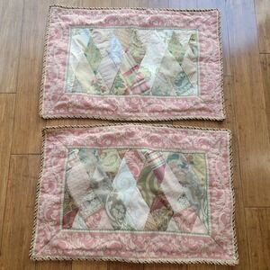 Sweet Dreams Patchwork Pillow Covers - Pink and Green